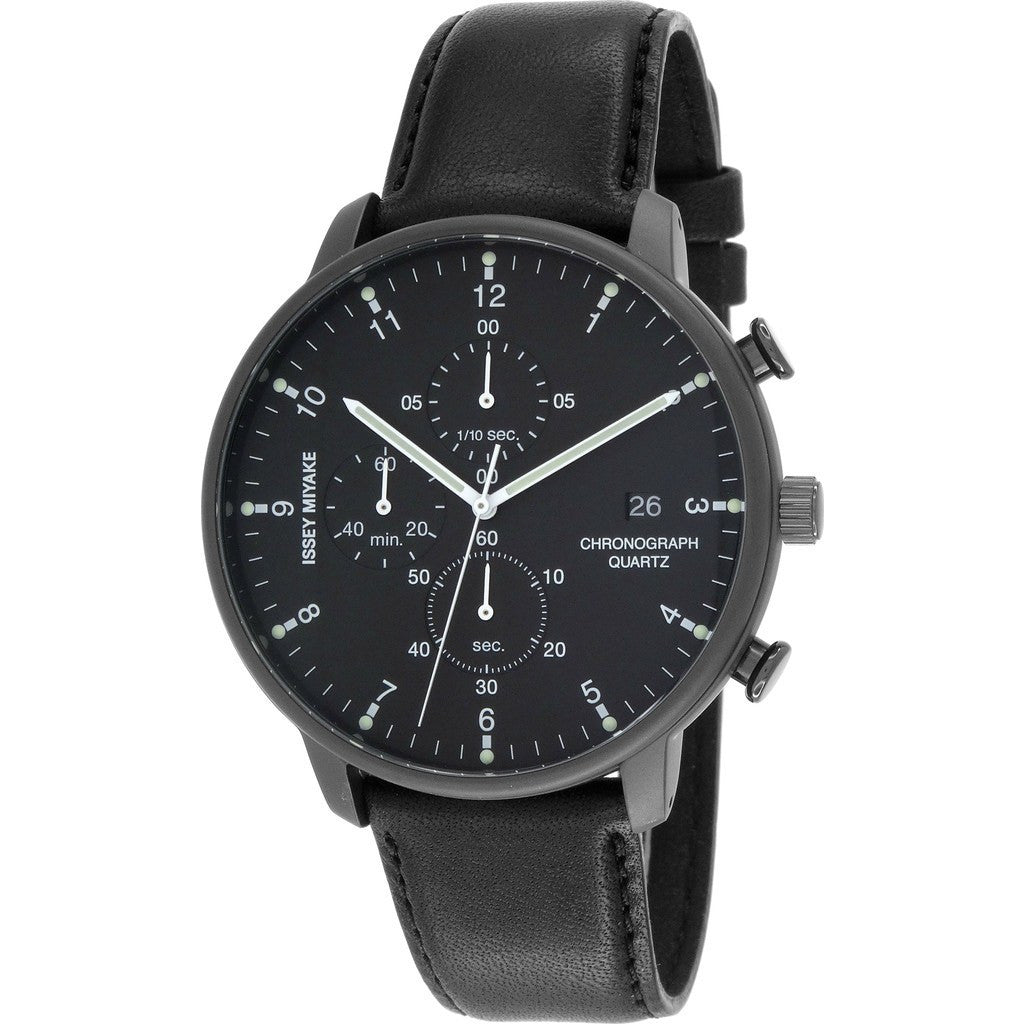 Issey Miyake C Black Chronograph Watch Black Leather ...