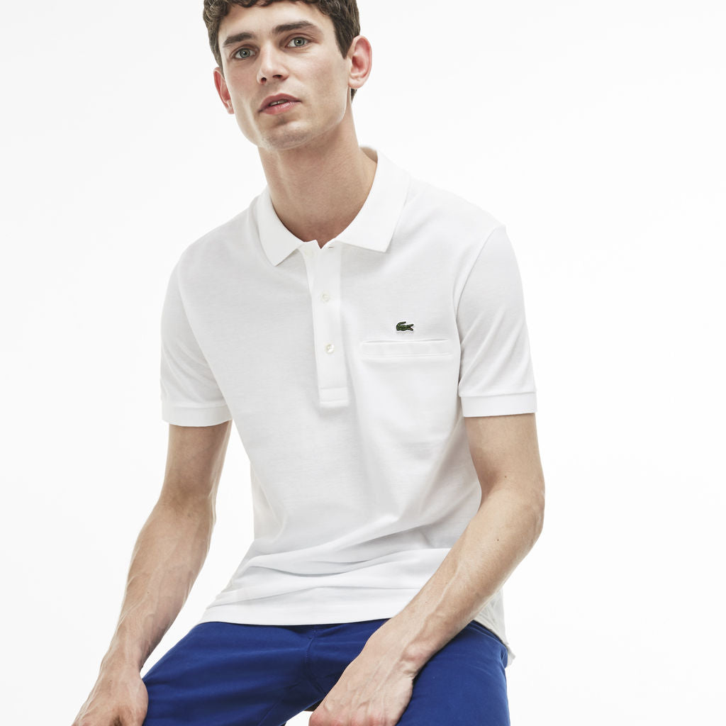 lacoste slim fit white polo