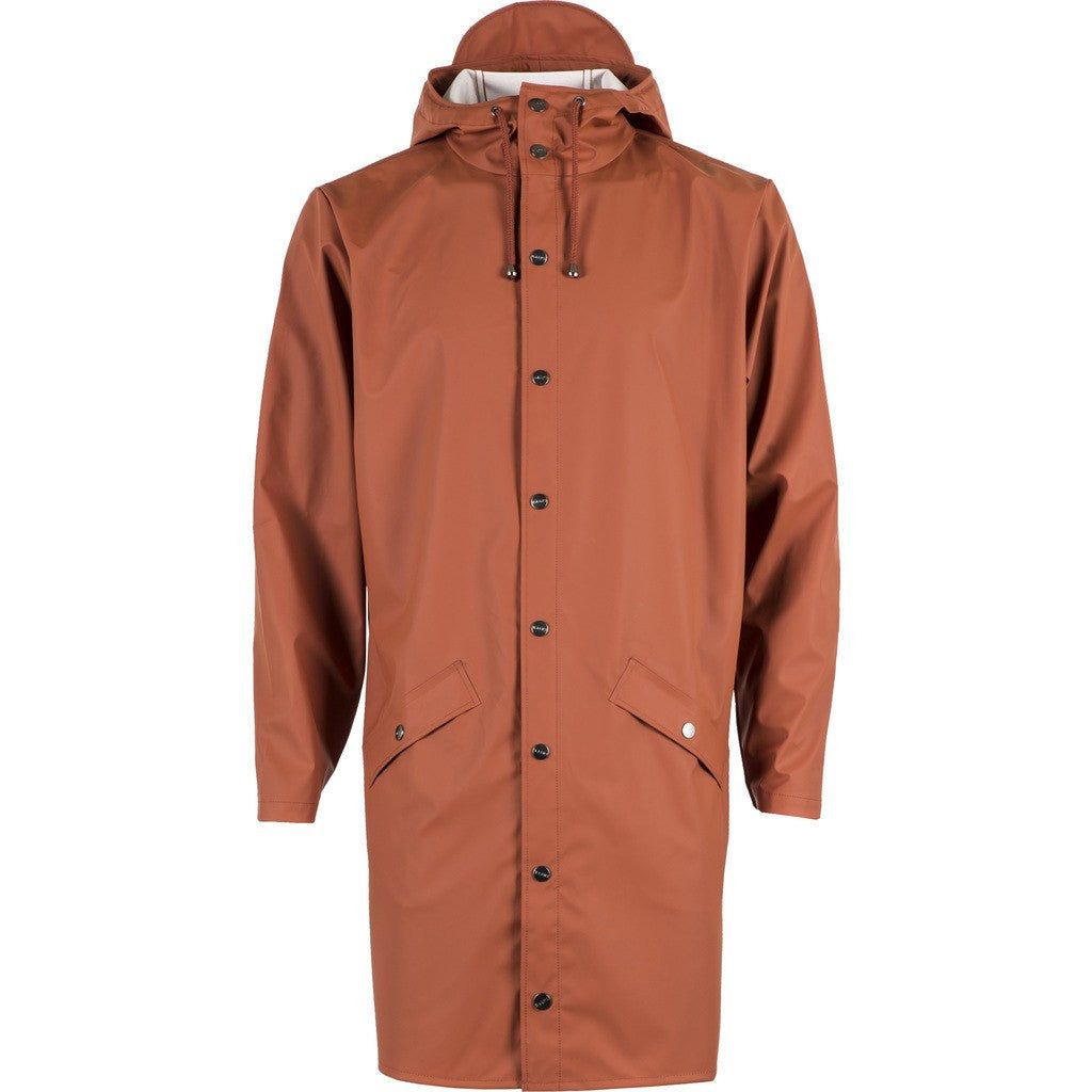 RAINS Waterproof Long Jacket Rust 1202 – Sportique