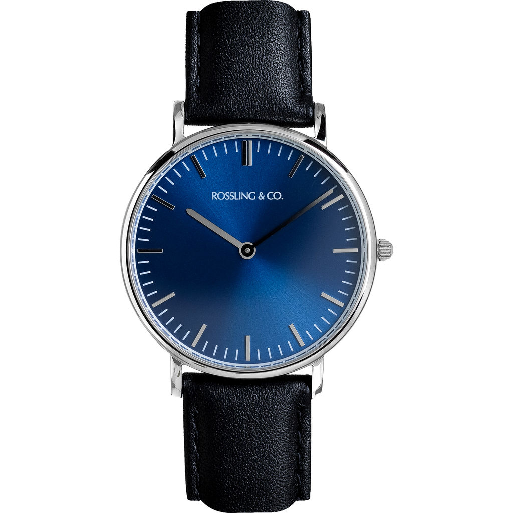 Rossling & Co. Classic 36mm Rogart Watch in Silver/Blue/Black – Sportique