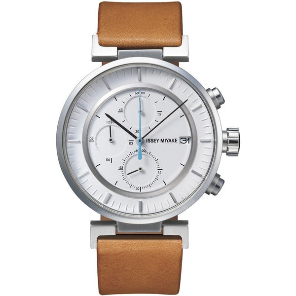 Issey Miyake W White Chronograph Watch | Natural Leather SILAY008 ...