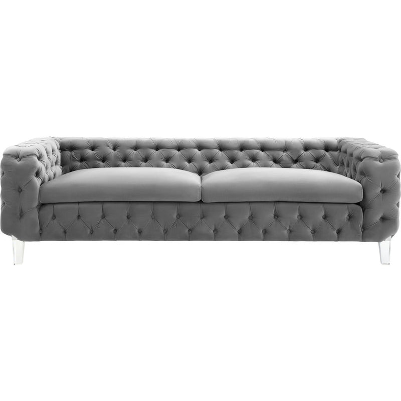 Tov Furniture Celine Velvet Sofa Grey Sportique