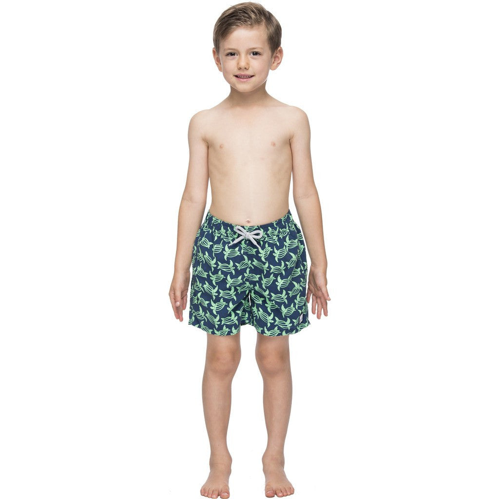 Tom & Teddy Turtle Boy's Swim Trunk Navy & Green - Sportique