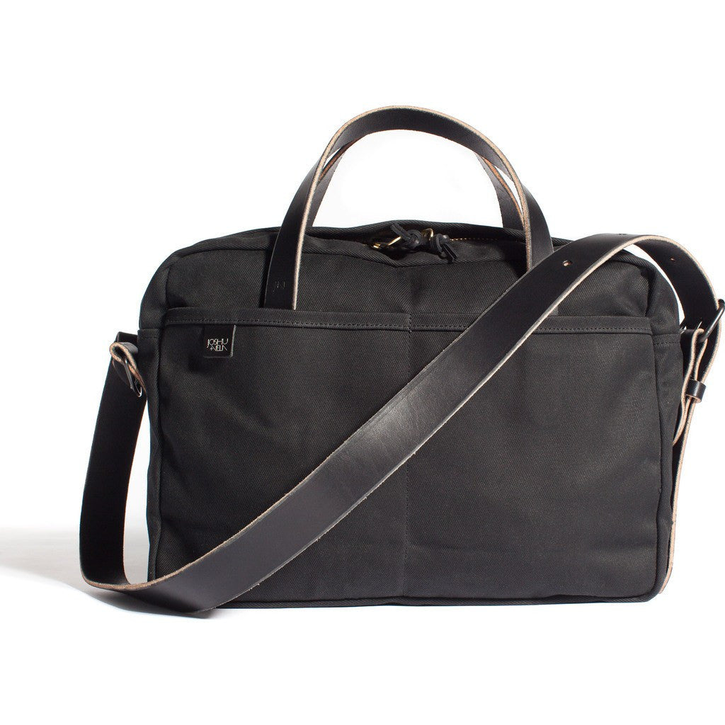 Joshu+Vela Zip Briefcase Black Twill - Sportique