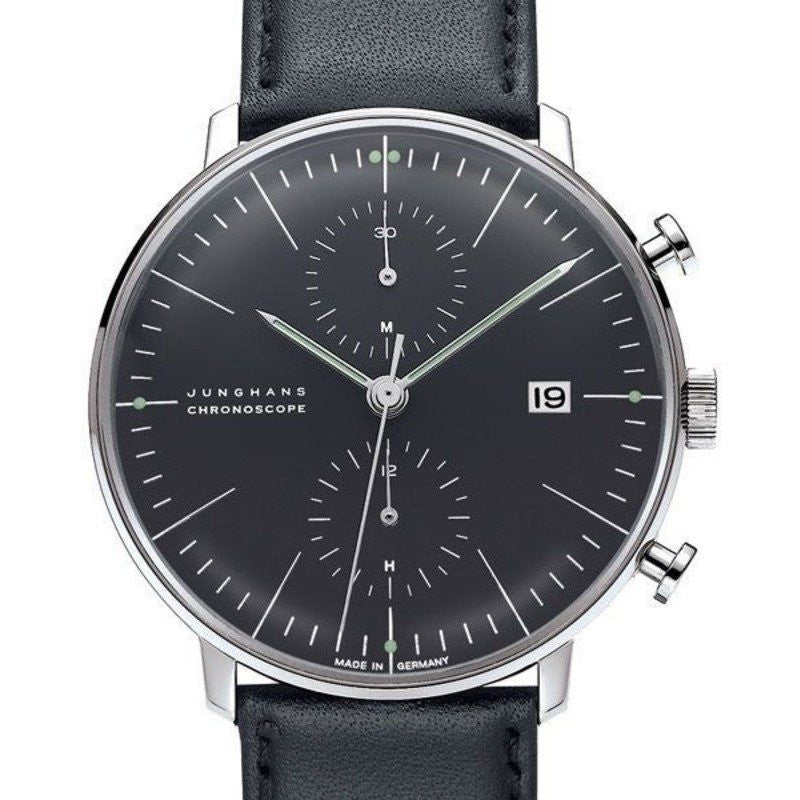 Junghans Max Bill Chronoscope Watch Black Calfskin – Sportique