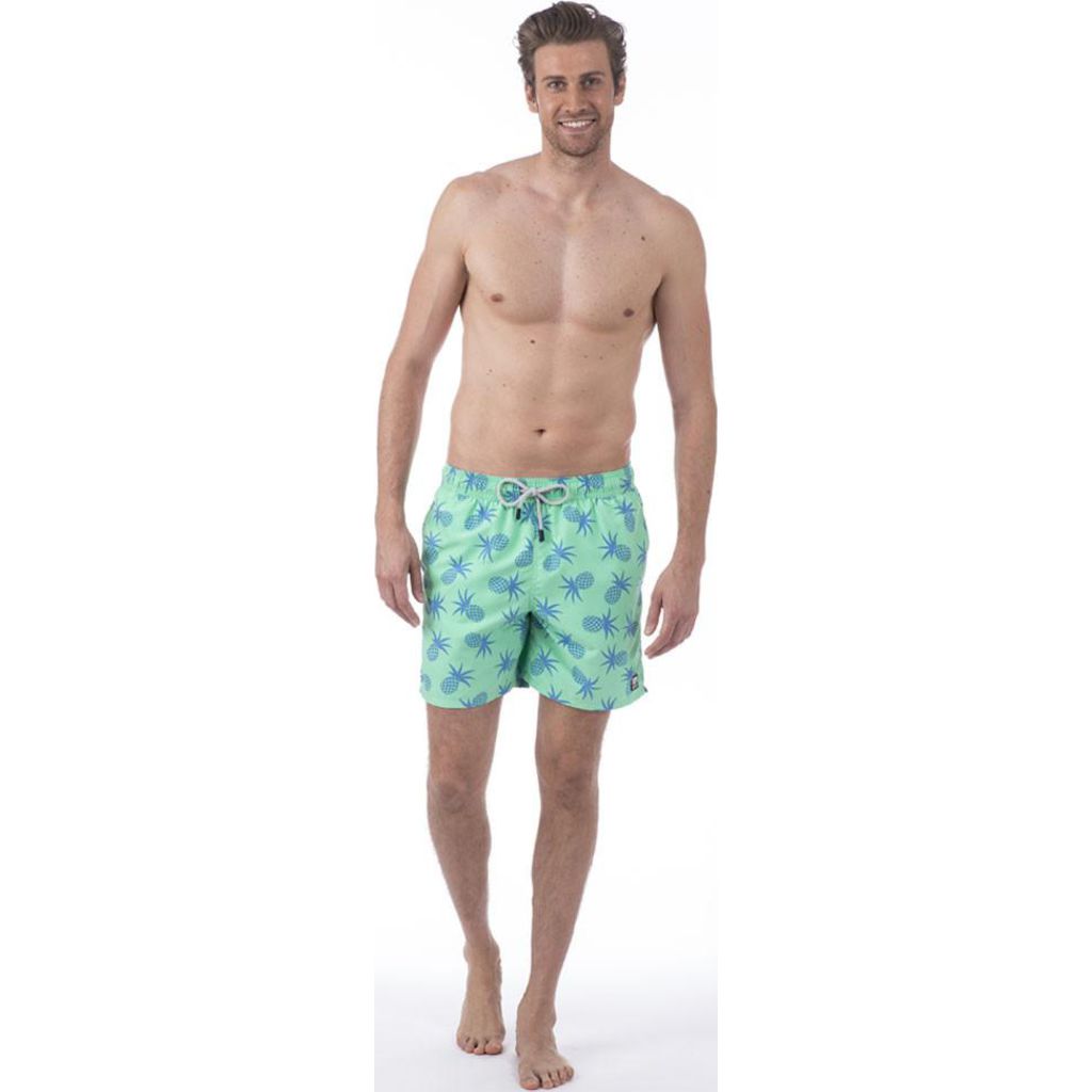 Tom & Teddy Men's Pineapple Swim Trunk Jade Green - Sportique