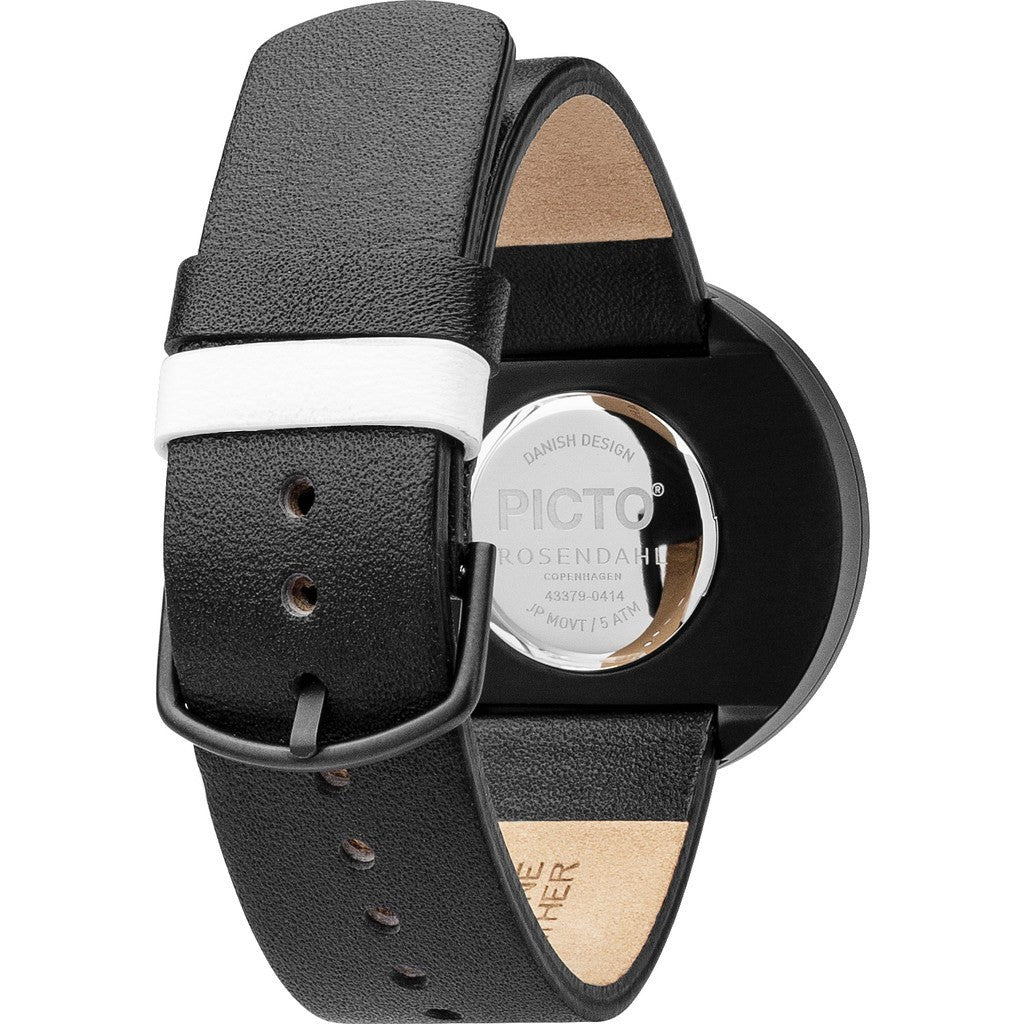 Rosendahl Picto 40mm White Analog Watch Black/Black Leather RD-43379 ...