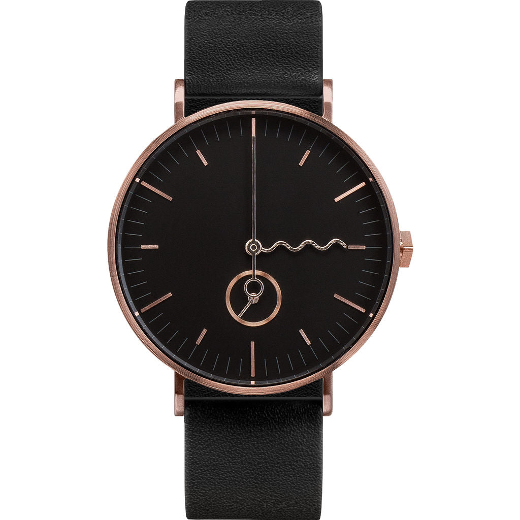 Black dial / Matt rose gold mesh band 30 mm - PICTO Watches