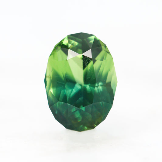 4.00 Carat Parti Green Geometric Oval Sapphire for Custom Work - Inventory Code GGOS400 - Midwinter Co. Alternative Bridal Rings and Modern Fine Jewelry