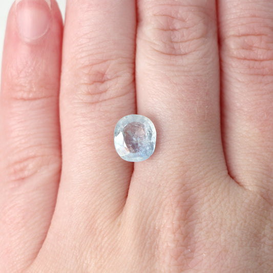 3.86 Carat Clear Light Blue Oval Sapphire for Custom Work - Inventory Code LBOS386 - Midwinter Co. Alternative Bridal Rings and Modern Fine Jewelry