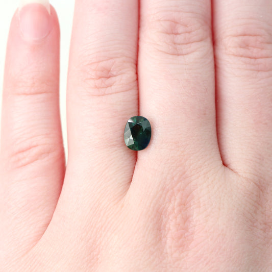 1.88 Carat Dark Teal Oval Sapphire for Custom Work - Inventory Code TOS188 - Midwinter Co. Alternative Bridal Rings and Modern Fine Jewelry