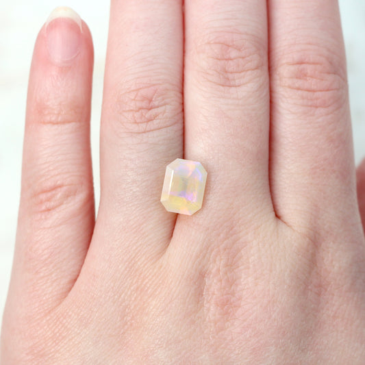 CAELEN (M) 2.21 Carat Emerald Cut Pale Yellow Australian Opal for Custom Work - Inventory Code EYO221 - Midwinter Co. Alternative Bridal Rings and Modern Fine Jewelry