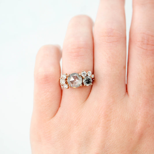 Safian cluster ring with Celestial + Clear Diamonds in 10k rose gold - ready to size and ship - Midwinter Co. Alternative Bridal Rings and Modern Fine Jewelry