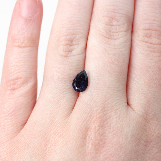 CAELEN (M) 1.10 Carat Dark Indigo Purple Pear Iolite for Custom Work - Inventory Code IPP110 - Midwinter Co. Alternative Bridal Rings and Modern Fine Jewelry