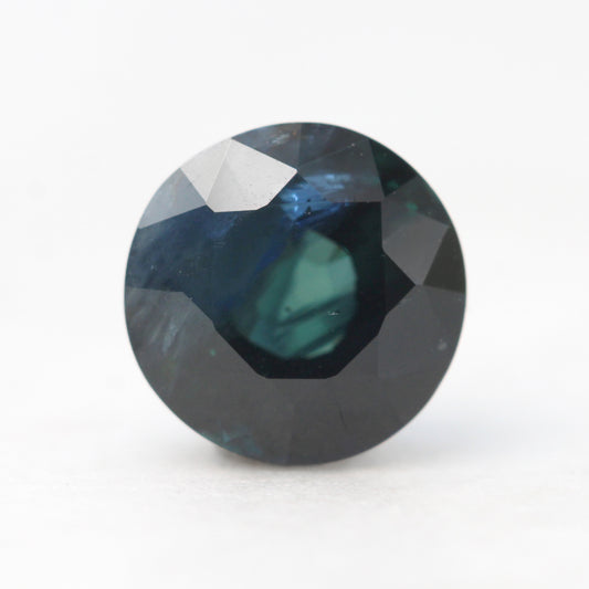 CAELEN (M) 2.26 Carat Round Dark Teal Sapphire for Custom Work - Inventory Code RTS226 - Midwinter Co. Alternative Bridal Rings and Modern Fine Jewelry