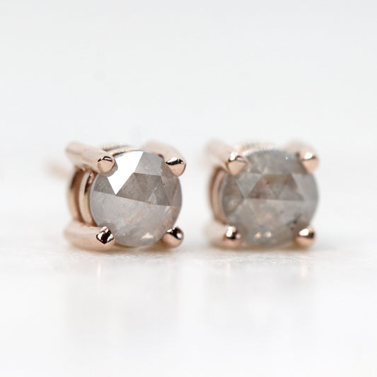 Rose Cut 3.8mm Dark Charcoal Gray Salt and Pepper Diamond Earring Stud –  Midwinter Co. Alternative Bridal Rings and Modern Fine Jewelry