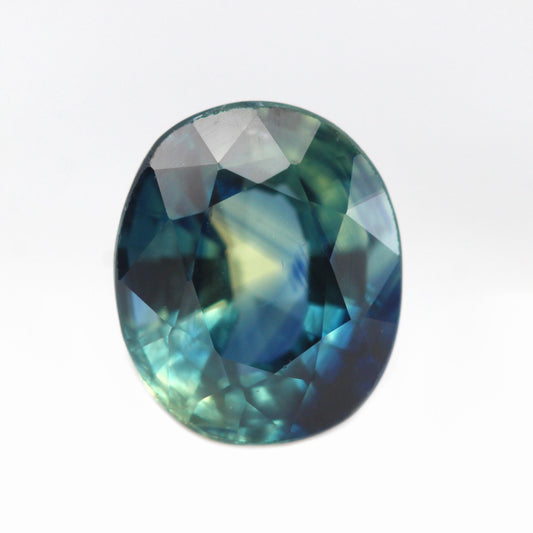 1.14 Carat Rounded Oval Teal Sapphire for Custom Work - Inventory Code TOS114 - Midwinter Co. Alternative Bridal Rings and Modern Fine Jewelry