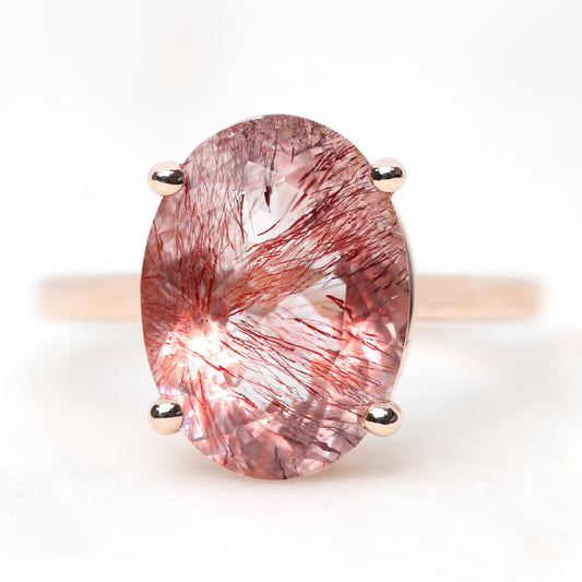 Ruthie Ring with a 5.90 Carat Oval Melody Quartz in 14k Rose Gold - Ready to Size and Ship - Midwinter Co. Alternative Bridal Rings and Modern Fine Jewelry