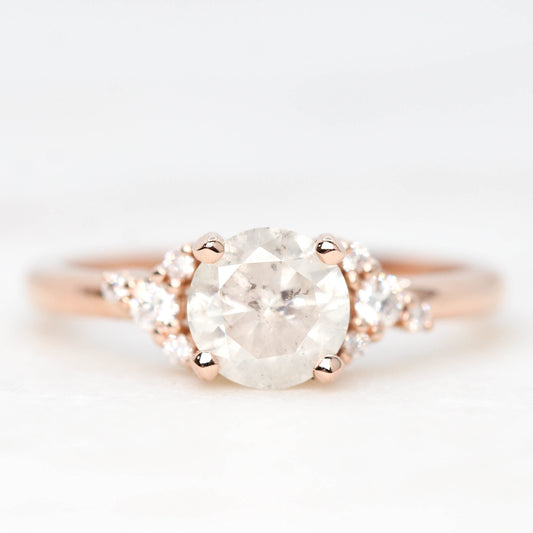 Marley Ring with a 1.05 Carat White Celestial Round Diamond and White Accent Diamonds in 14k Rose Gold - Ready to Size and Ship - Midwinter Co. Alternative Bridal Rings and Modern Fine Jewelry