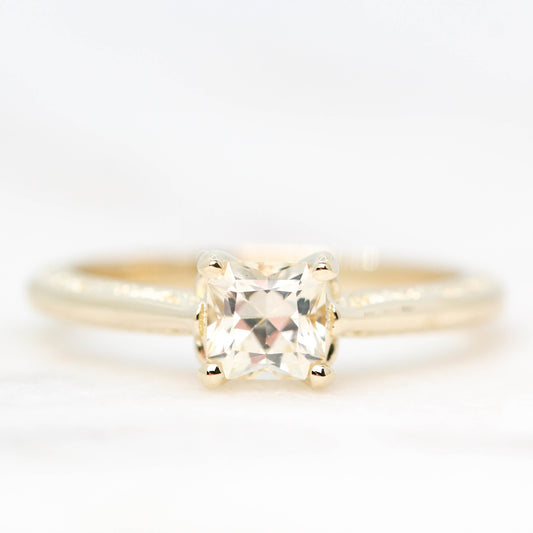 Vivienne Ring with a 0.77 Carat Radiant Cut Champagne Sapphire in 14k Yellow Gold - Ready to Size and Ship - Midwinter Co. Alternative Bridal Rings and Modern Fine Jewelry