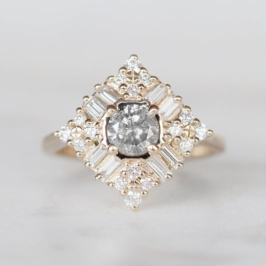 Winnifred Ring with a Celestial Round Diamond and Halo in 14k Yellow Gold - Ready to Size and Ship - Midwinter Co. Alternative Bridal Rings and Modern Fine Jewelry