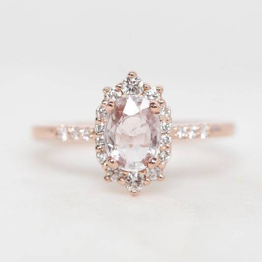 Grace Ring with a 1.15 Carat Clear Sapphire in 14k Rose Gold - Ready to Size and Ship - Midwinter Co. Alternative Bridal Rings and Modern Fine Jewelry