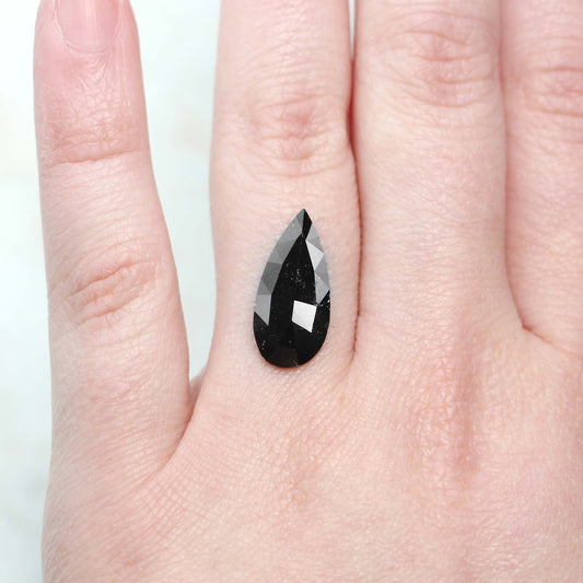 3.50 Carat Rose Cut Black Pear Celestial Diamond for Custom Work - Inventory Code NBP35 - Midwinter Co. Alternative Bridal Rings and Modern Fine Jewelry