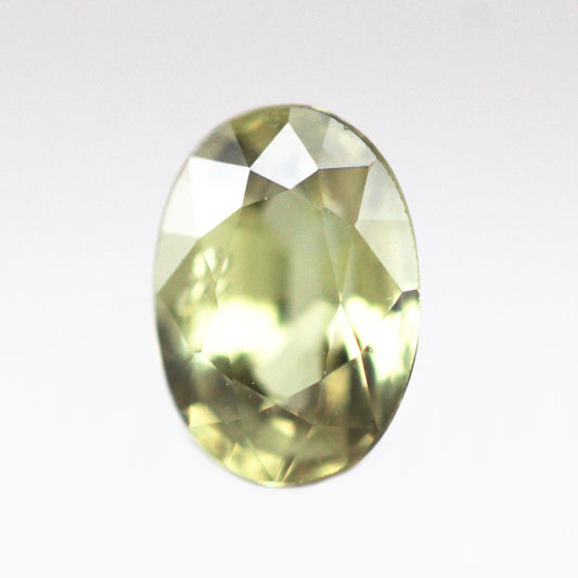 0.97 Carat GIA Certified Color-Change Yellow Green Oval Chrysoberyl Alexandrite for Custom Work - Inventory Code YGAO097 - Midwinter Co. Alternative Bridal Rings and Modern Fine Jewelry