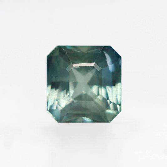 1.45 Carat Teal Asscher Cut Sapphire for Custom Work - Inventory Code TAS145 - Midwinter Co. Alternative Bridal Rings and Modern Fine Jewelry