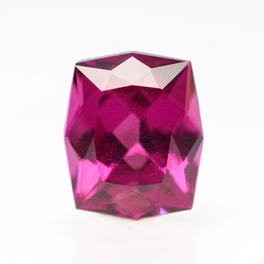 2.28 Carat Geometric Fancy Cushion Cut Rhodolite Garnet for Custom Work - Inventory Code FCG228 - Midwinter Co. Alternative Bridal Rings and Modern Fine Jewelry