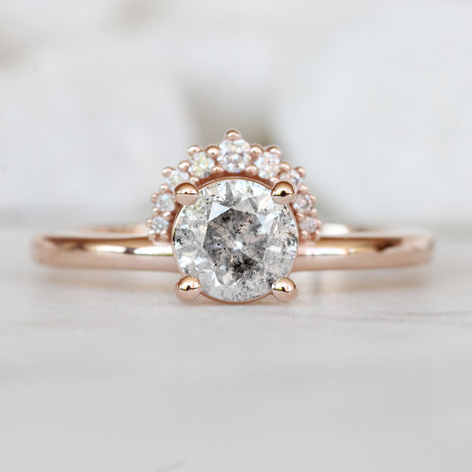 Lonnie Ring with a 1.01 Carat Round Celestial Diamond in 10k Rose Gold - Ready to Size and Ship - Midwinter Co. Alternative Bridal Rings and Modern Fine Jewelry