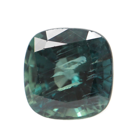 4.18 Carat Cushion Cut Teal Green Sapphire for Custom Work - Inventory Code BGCSAP418 - Midwinter Co. Alternative Bridal Rings and Modern Fine Jewelry