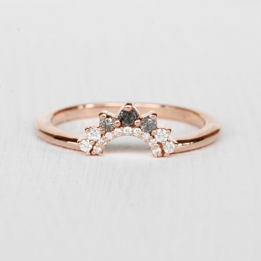 Ilsa - Contoured Celestial + White Diamond Wedding Stacking Band - made to order - Midwinter Co. Alternative Bridal Rings and Modern Fine Jewelry