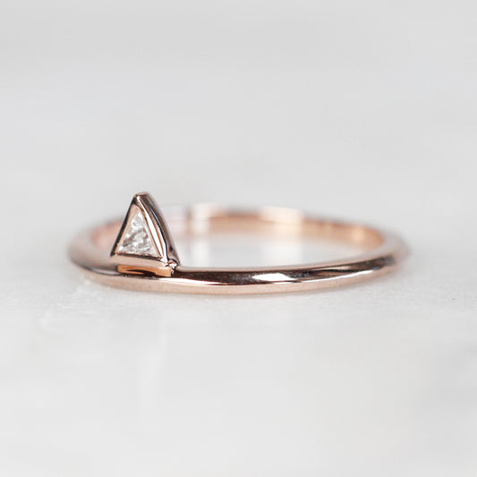 Minimal Diamond Triangle Stacking Ring in 14k Rose Gold - Ready to Size and Ship - Midwinter Co. Alternative Bridal Rings and Modern Fine Jewelry