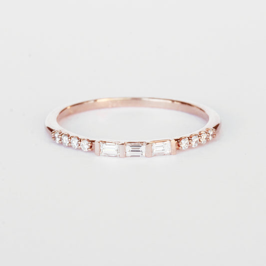 Primrose Baguette Band Stackable Ring in Your Choice of 14k Gold - Midwinter Co. Alternative Bridal Rings and Modern Fine Jewelry