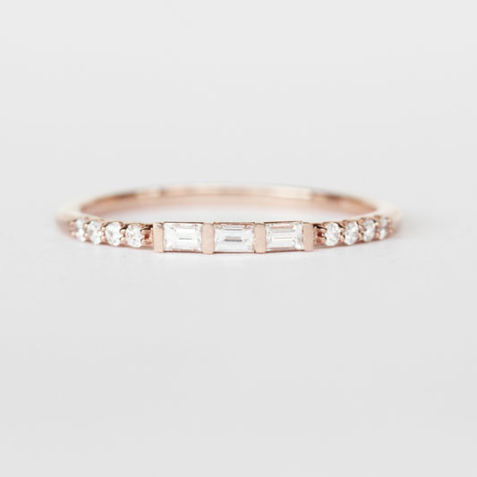 Primrose Baguette Band Stackable Ring in Your Choice of 14k Gold - Midwinter Co. Alternative Bridal Rings and Modern Fine Jewelry