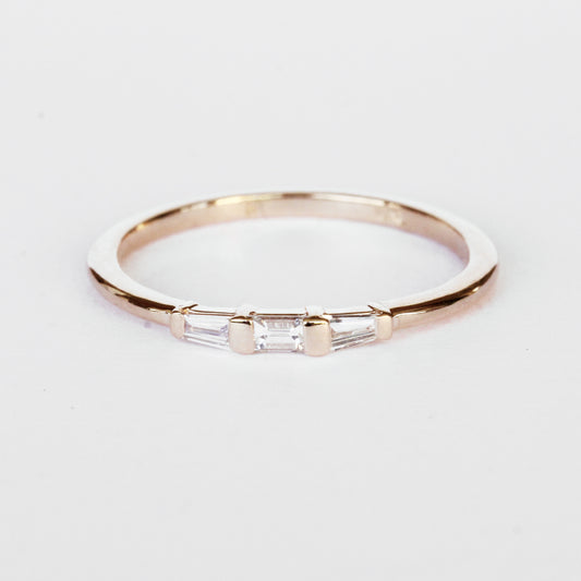 Woodsley Baguette Band Stackable Ring in Your Choice of 14k Gold - Midwinter Co. Alternative Bridal Rings and Modern Fine Jewelry