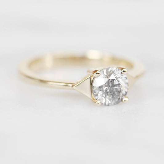 Quinta Ring with a 1.01 brilliant round celestial diamond in 10k yellow gold - Ready to size and ship - Midwinter Co. Alternative Bridal Rings and Modern Fine Jewelry