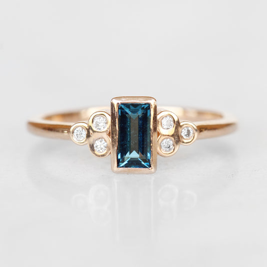 Sophia - London Blue Topaz in Rose Gold Ring - Made to order - Midwinter Co. Alternative Bridal Rings and Modern Fine Jewelry