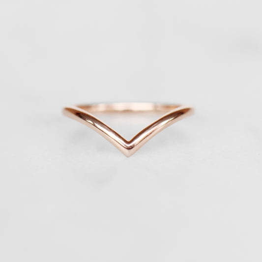 Vera wedding band - contour point V shape band - 14k gold of choice - Midwinter Co. Alternative Bridal Rings and Modern Fine Jewelry