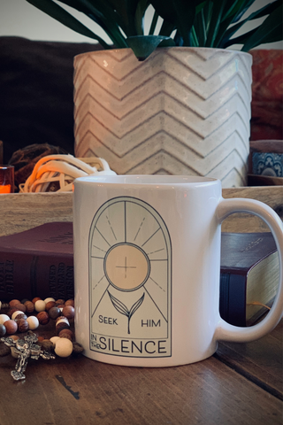 seek him in silence mug