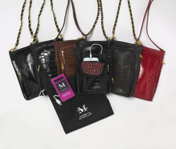 Cell Phone Charging Cross Body Purse - Madison & Mulholland Eyewear and Accessories