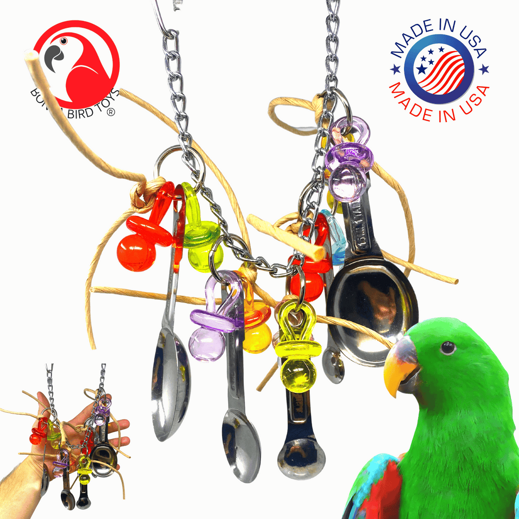 Bonka Bird Toys 1695 Pack of 400 Foam Craft Stringing Lacing Beads with Holes Assorted Bright Colors Multiple Sizes and Shapes