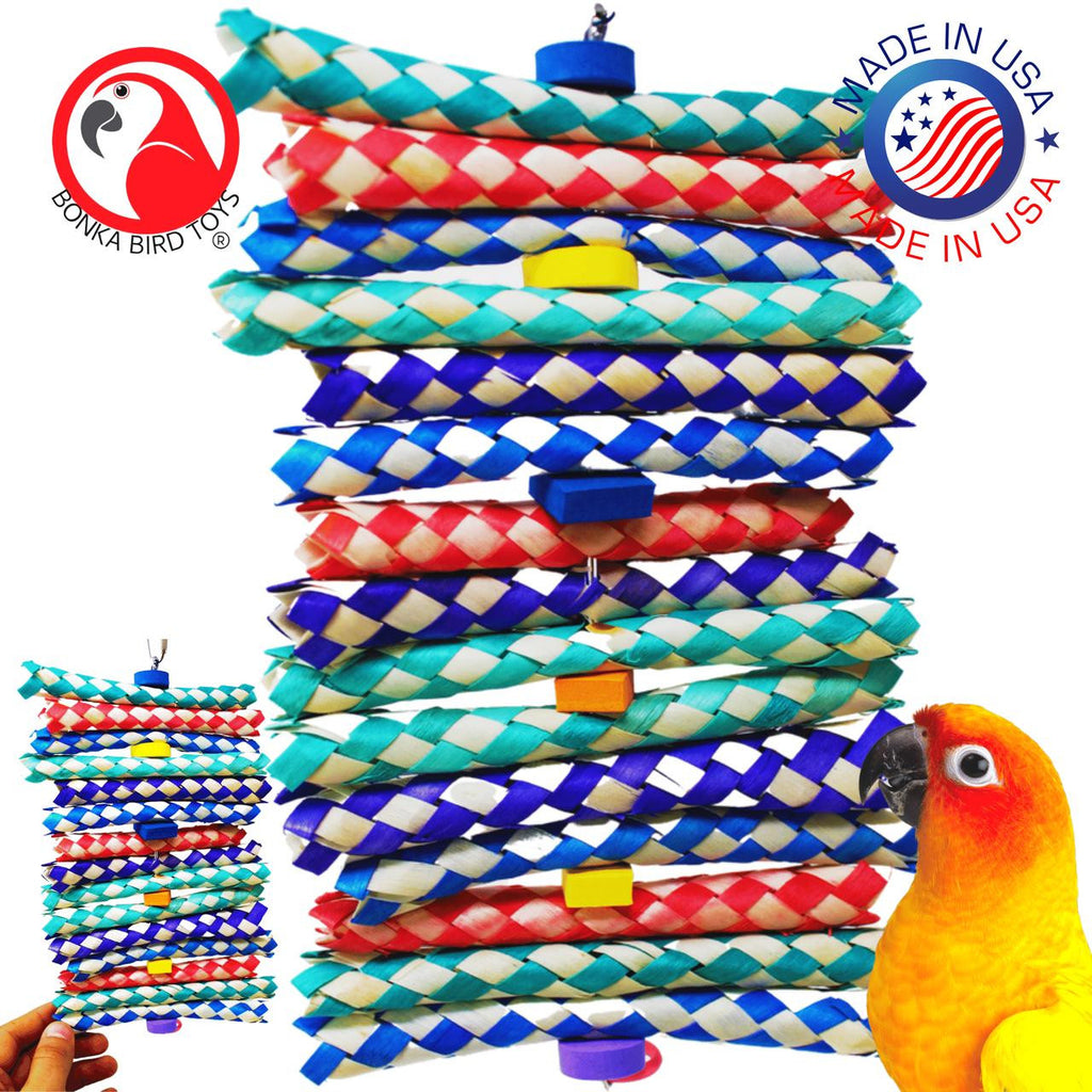 Bonka Bird Toys 1695 Pack of 400 Foam Craft Stringing Lacing Beads with Holes Assorted Bright Colors Multiple Sizes and Shapes