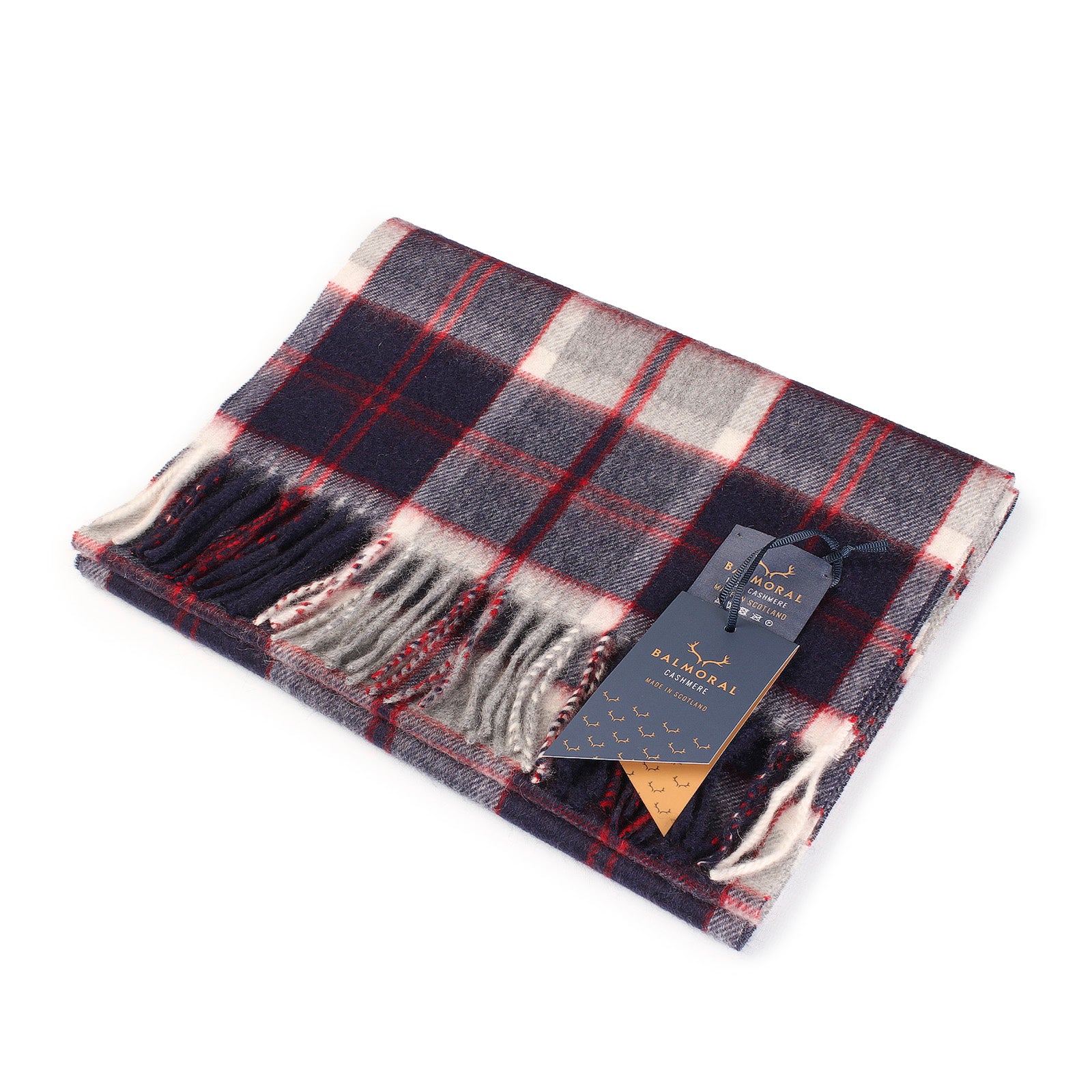 100% Cashmere Woven Scarf Dalton Bannockbane Navy - KILTCOUK product image