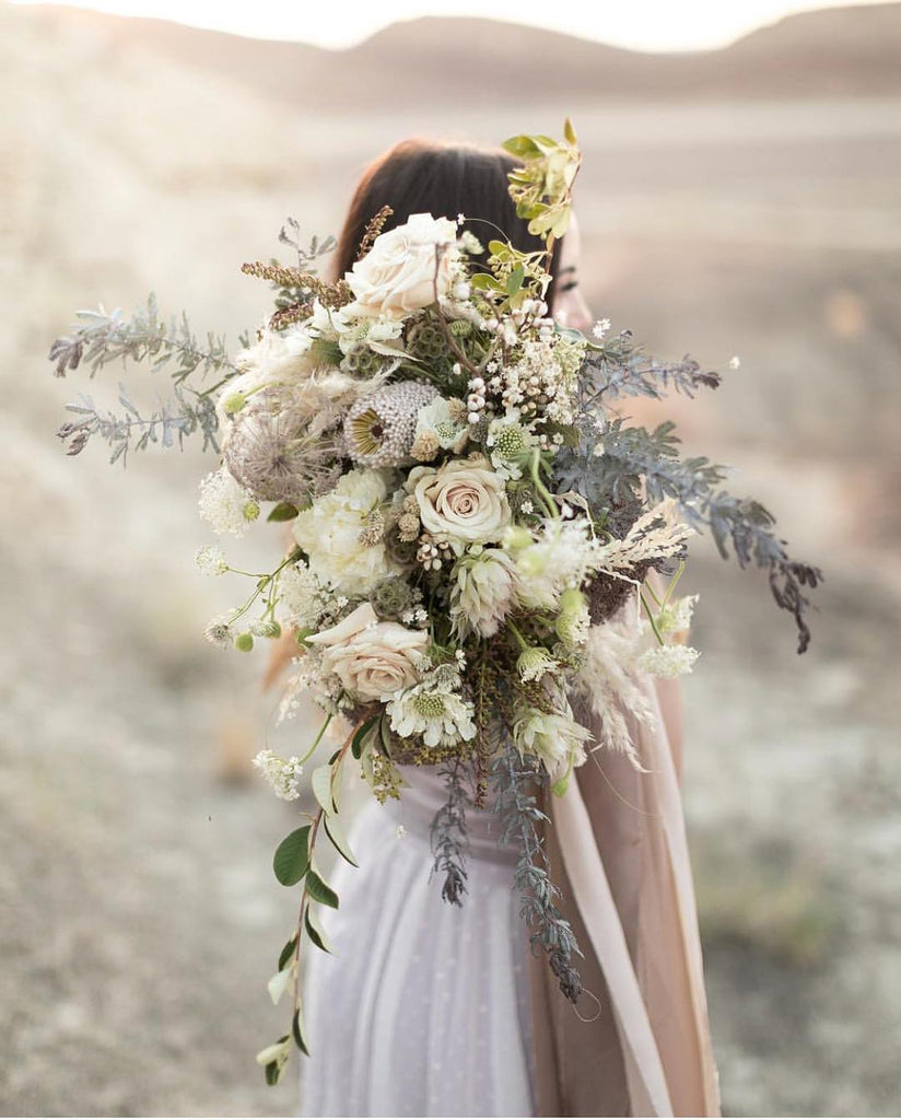 Beauitiful textured bouqet bride shot by Tyler Rye