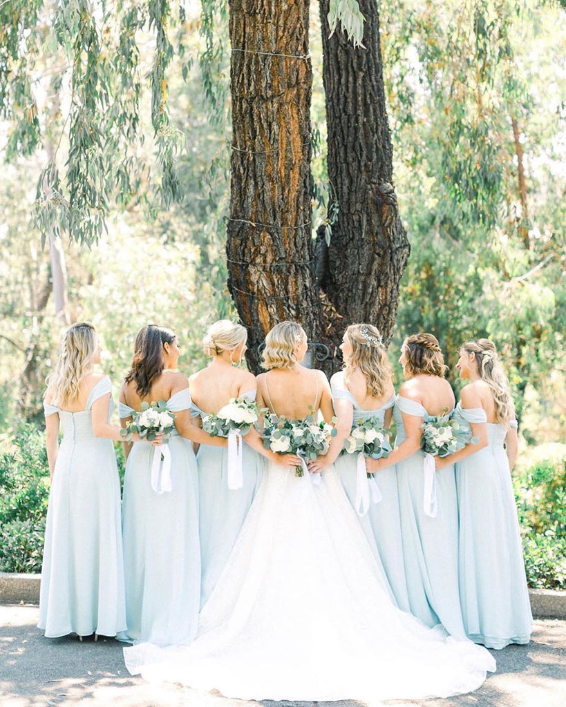 Sweet Blossom Weddings - Dusty Blue Bridesmaids Dresses