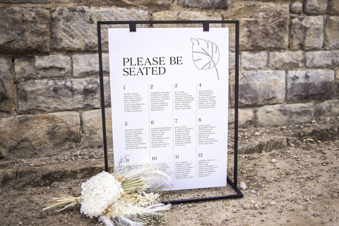 wedding seating chart with stand