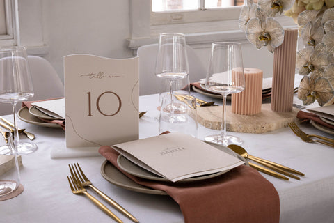 table numbers at a wedding