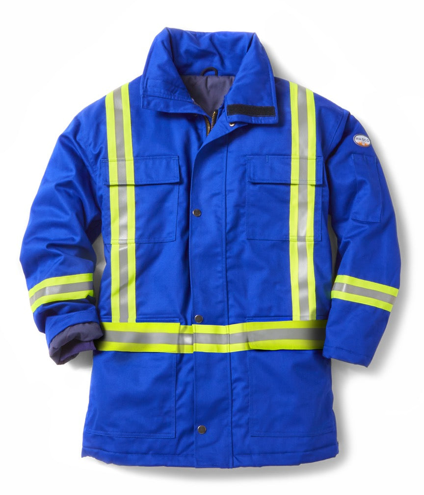 High Visibility Reflective Navy Blue Jacket Parka Safety Workwear